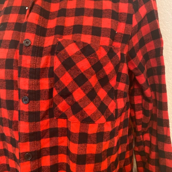 Cherish Red & Black Plaid Button Down Shirt - Picture 3 of 5